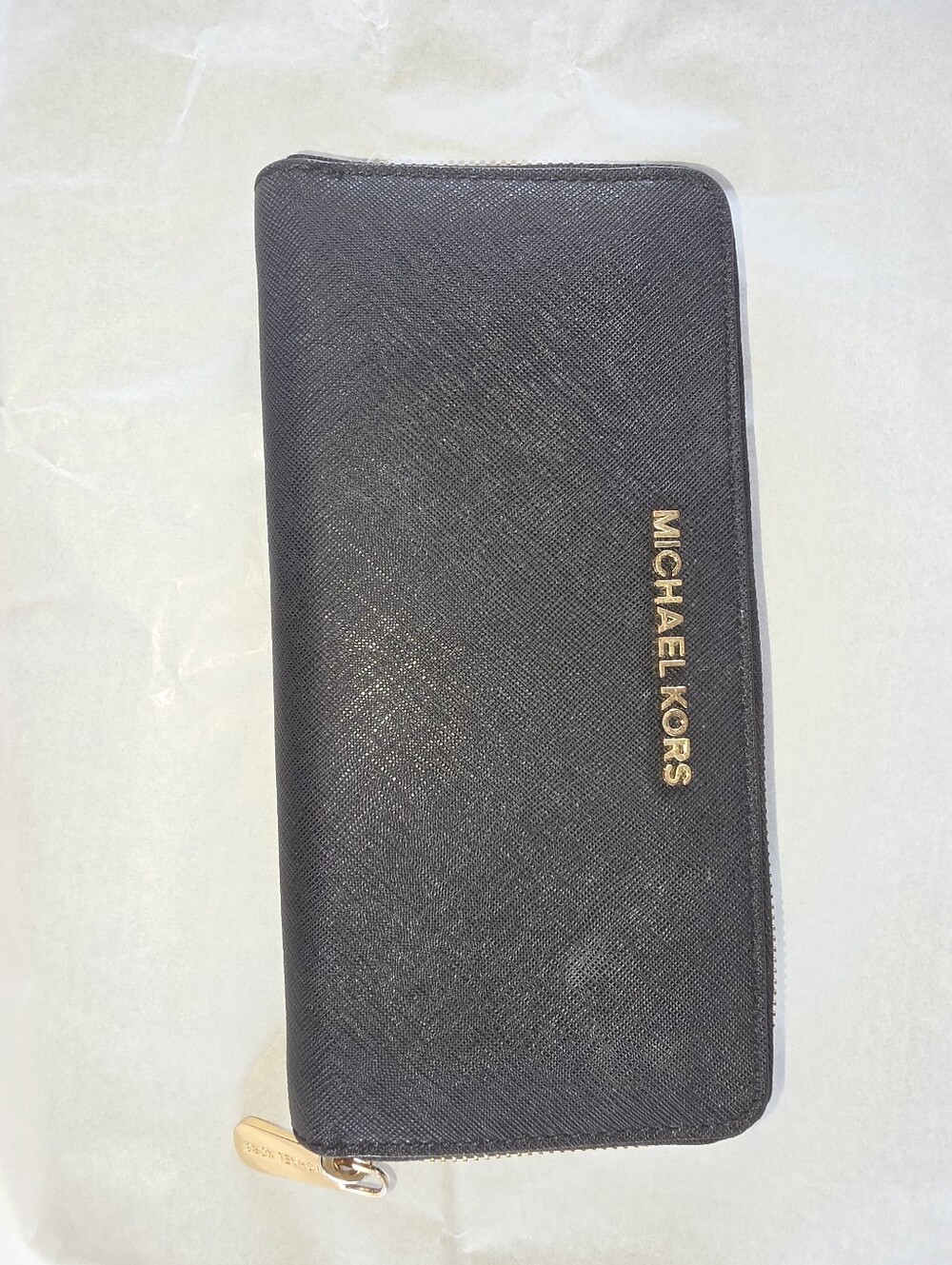 Michael Kors Black Zip-Around Leather Wallet
